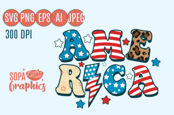 Americ Groovy 4th of July Graphic: Capture Retro Festivity