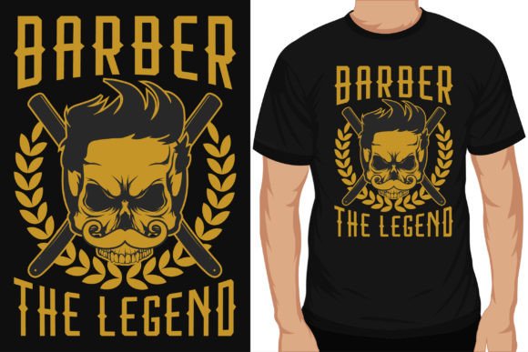 Barber Graphic Typography Tshirt Design: Sharp Style for POD